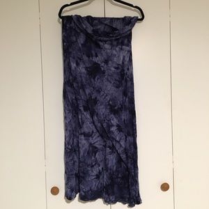 Large Blue Tie Dye Maxi Skirt